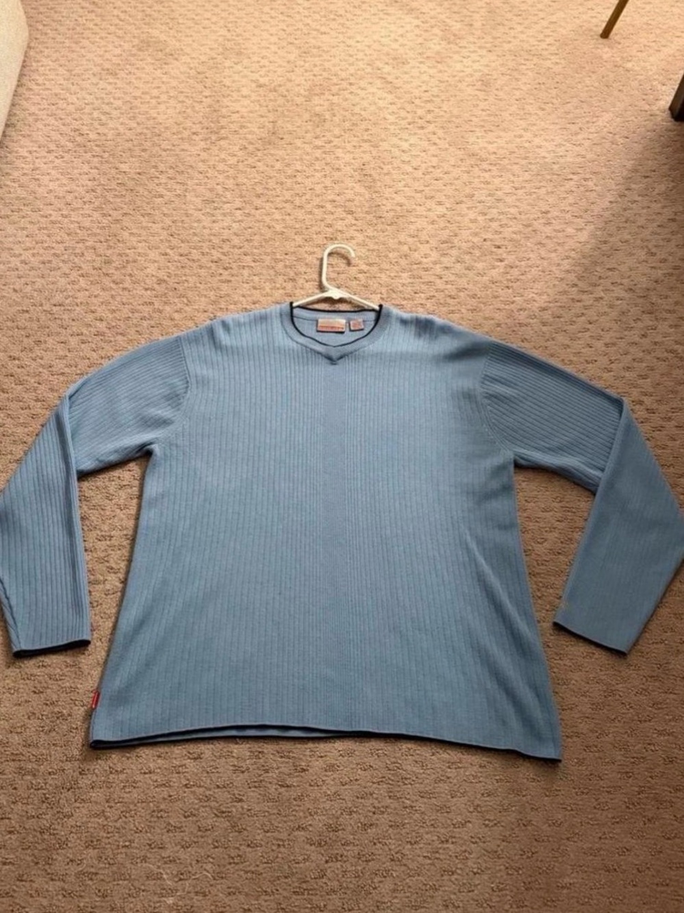Quiksilver Light Blue Ribbed Long Sleeve Knit Tee